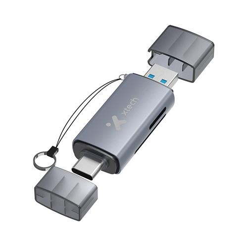 Xtech 2-in-1 USB-C/USB3.0 OTG card reader SDmicroSD XTC-581