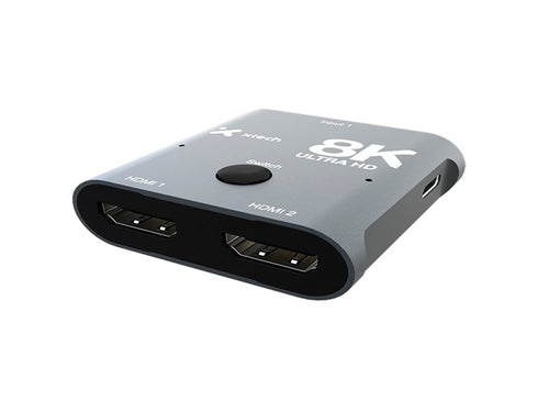 Xtech XHA-440 8K HDMI 2-Port Bidirectional Switch Aluminum
