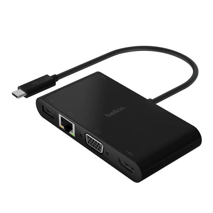 Belkin Adapter USB-C Multimedia+Charge GBE/HDMI/VGA/60WPD