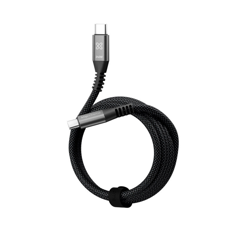 Klip Xtreme - USB cable - 24 pin USB-C
                        
                            
                                 - 1.8 m - Black - 240W Braided Fast Charging