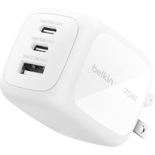 Belkin Wall Charger 70W USB-C PD PPS 2 USB-C 45W-25W I 1 US