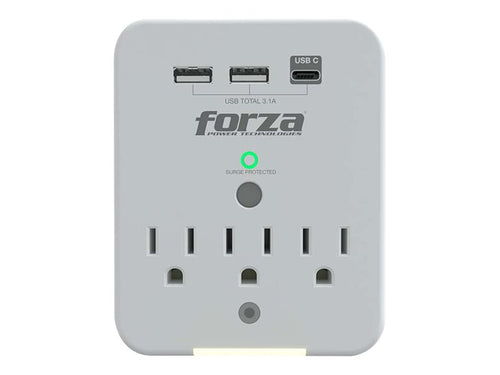 Forza FWT-331USBC Protector contra sobretensiones (montaje en pared)