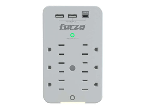 Forza FWT-631USBC Protector contra sobretensiones (montaje en pared)