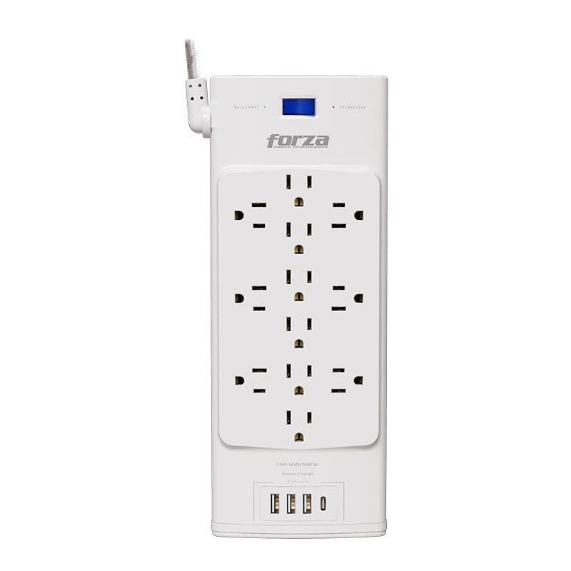 Forza FSP-1221USBCW SP 110/220V 2700J 12NEMA 3USBA/1C 3FT WH