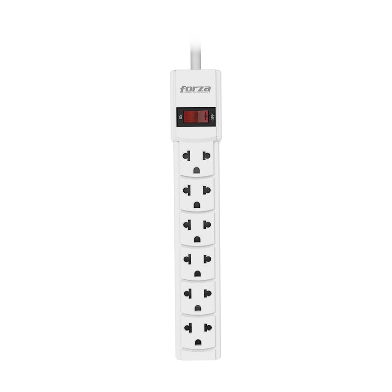Forza PS Series PS-001W - Banda de potencia - AC 120-220 V - conectores de salida: 6 (NEMA 5-15, Euroconector)