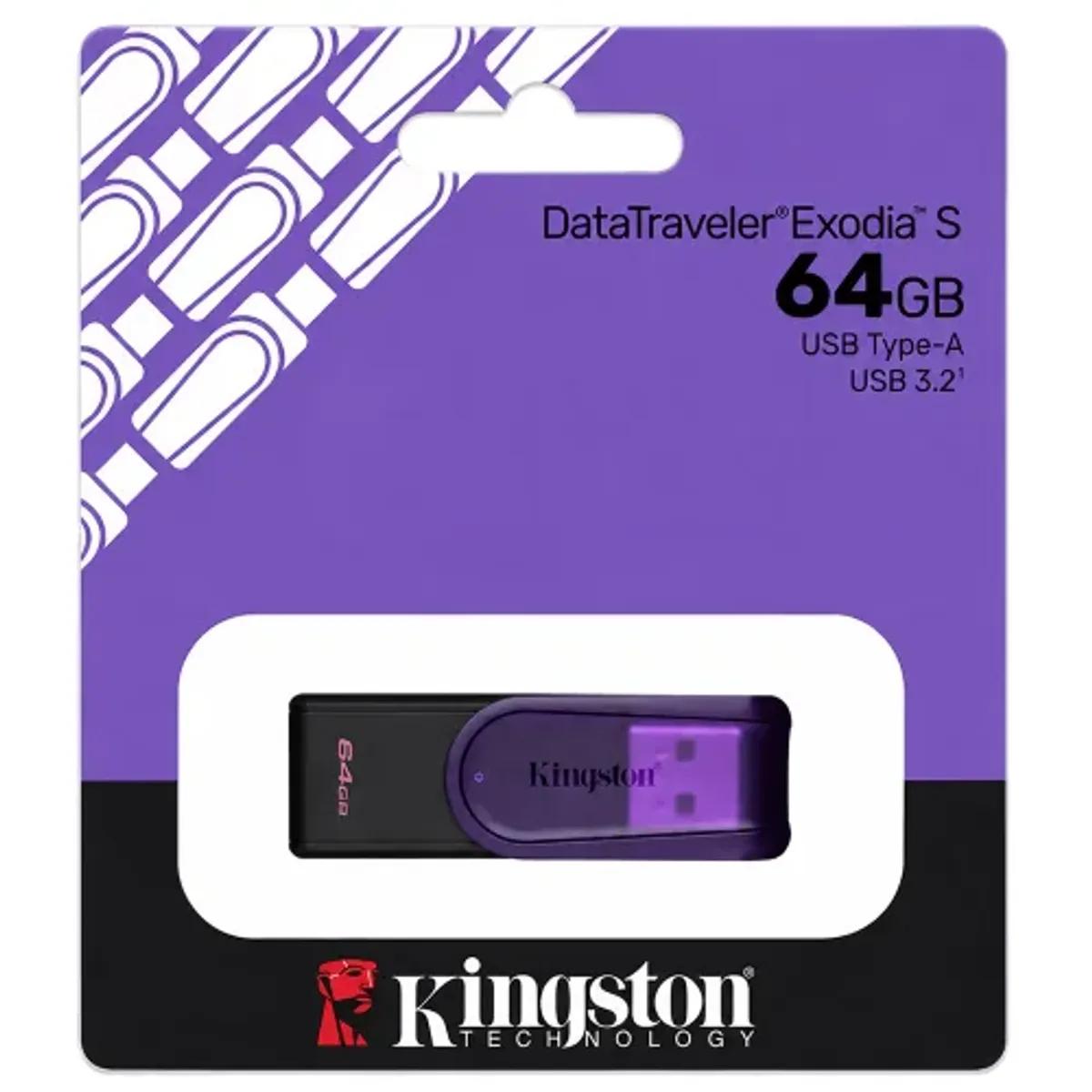Kingston 64GB USB 3.0 DT Exodia S  LATAM Purple Casing