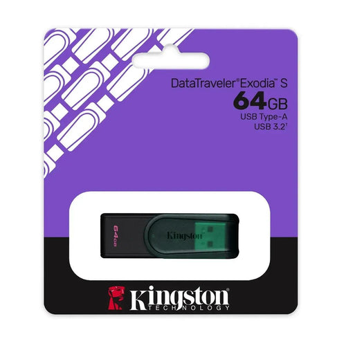 Memoria USB Kingston 64GB USB 3.0 DT Exodia S LATAM Verde Casing