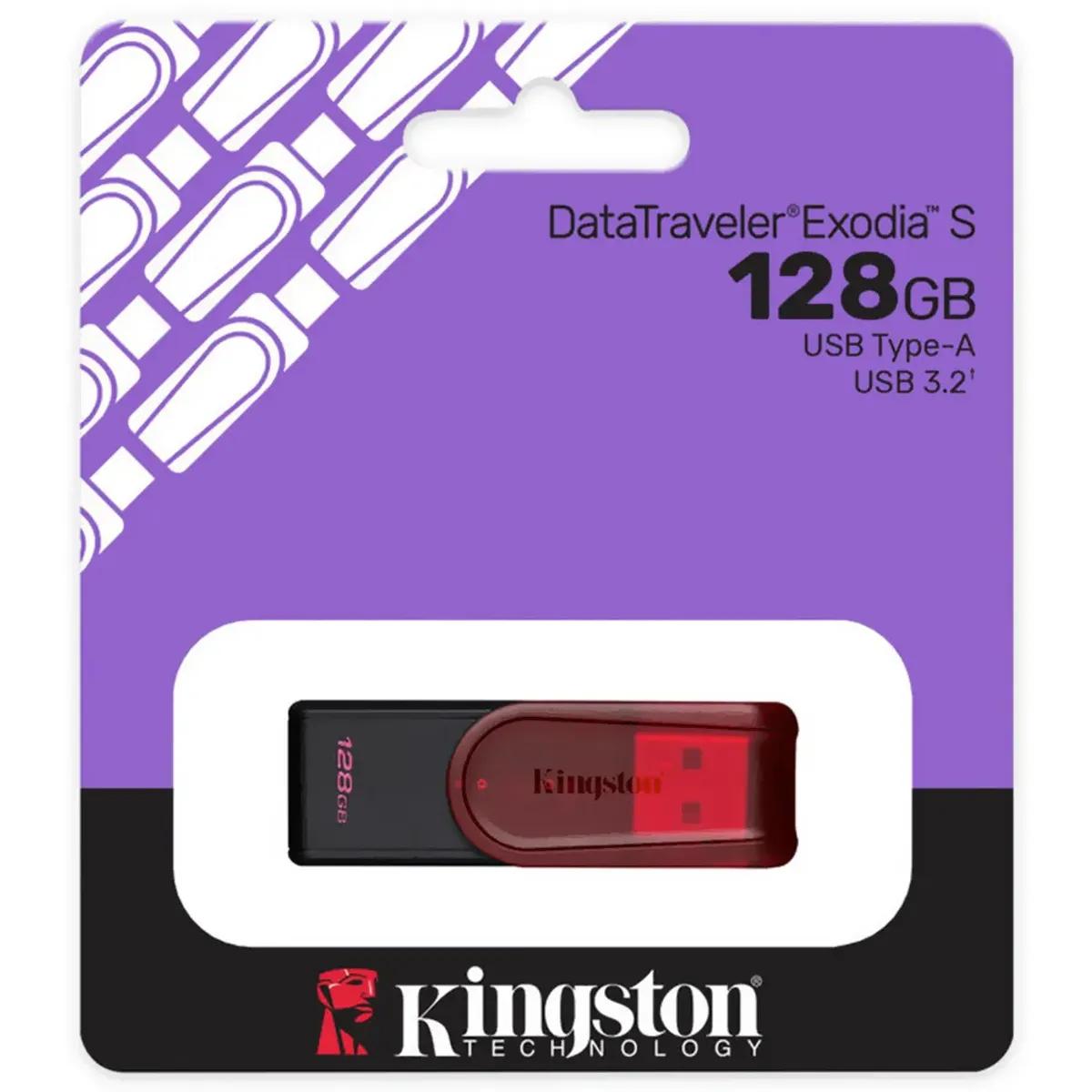 Kingston 128GB USB 3.0 DT Exodia S  LATAM Red Casing
