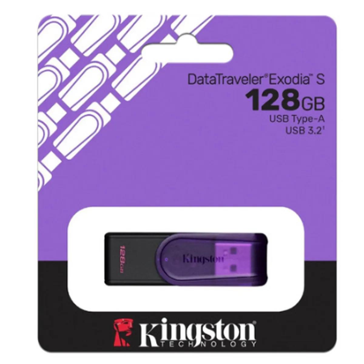 Kingston 128GB USB 3.0 DT Exodia S  LATAM Purple Casing