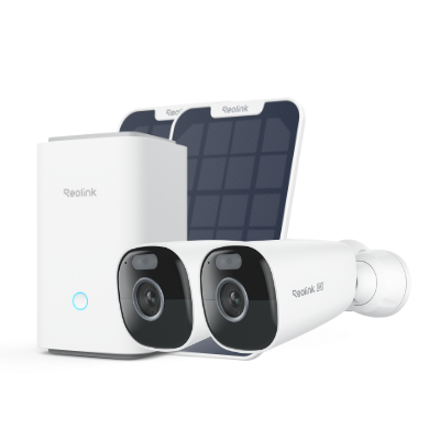 Kit Reolink Home Hub con 2× Argus Eco Ultra + panel solar (blanco)