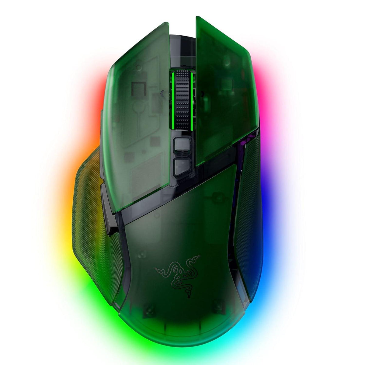 Razer Basilisk - Mouse - Wireless - Phantom Green - V3 Pro 35K - Ergonomic