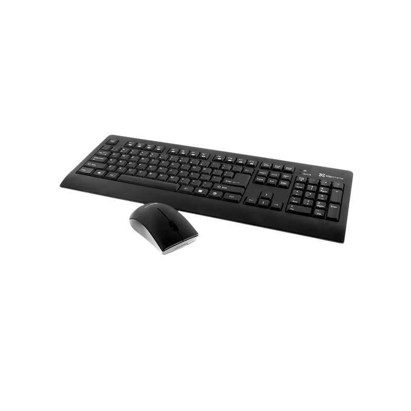 Klip Xtreme - Keyboard and mouse set - English - Wireless - USB - Black - water resistant