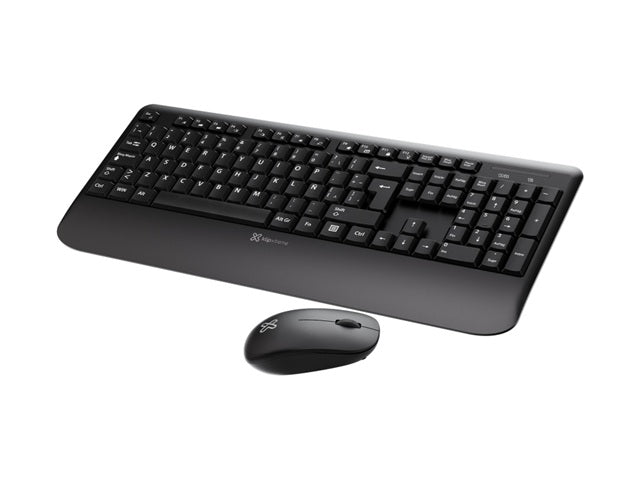 Klip Xtreme - Keyboard - Spanish - Wireless - 2.4 GHz - Black - Combo - hand rest