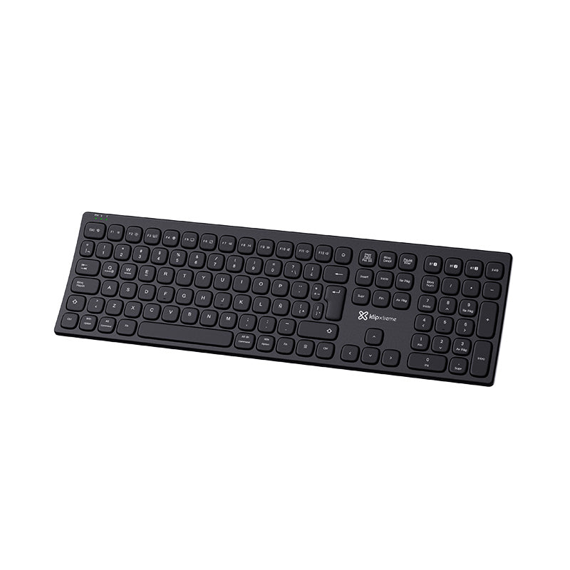 Klip Xtreme - Keyboard - Wireless - Spanish (Latin American) - Bluetooth / 2.4 GHz / USB-C - Ergonomic Design