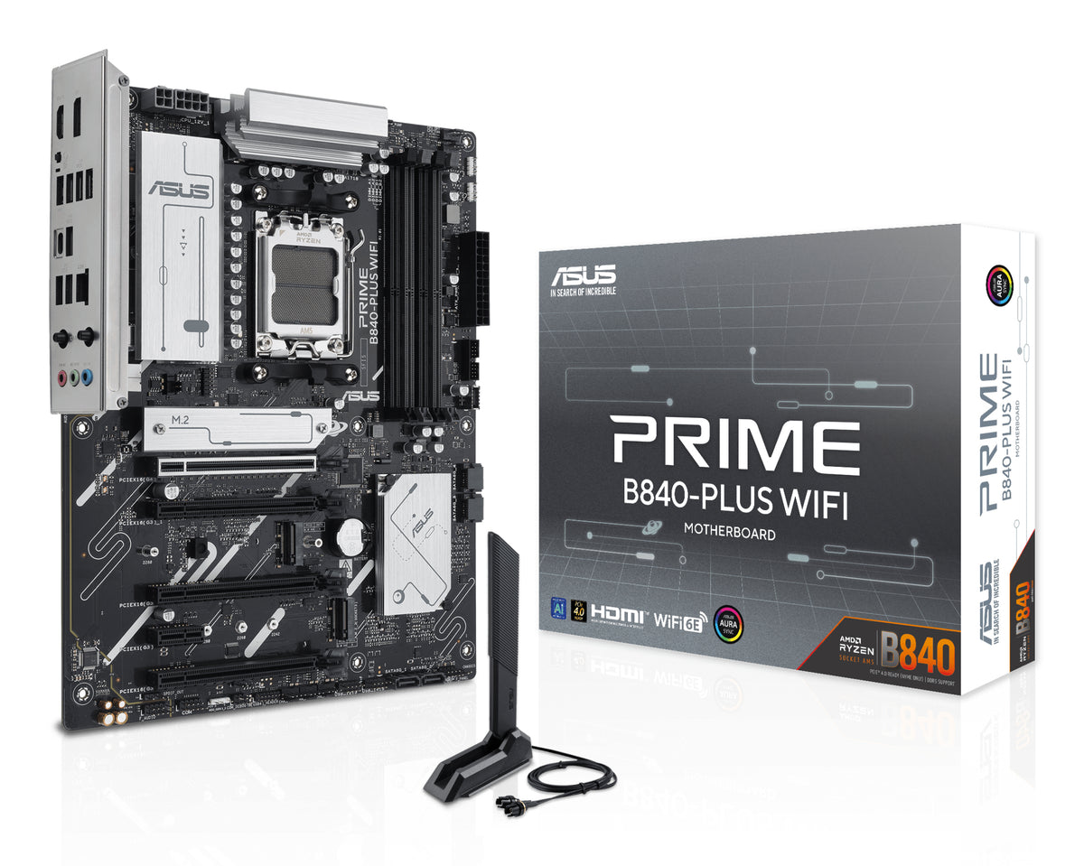 ASUS - PRIME B840-PLUS WIFI - Motherboard - ATX - Socket AM5 - AMD B840 - para Ryzen