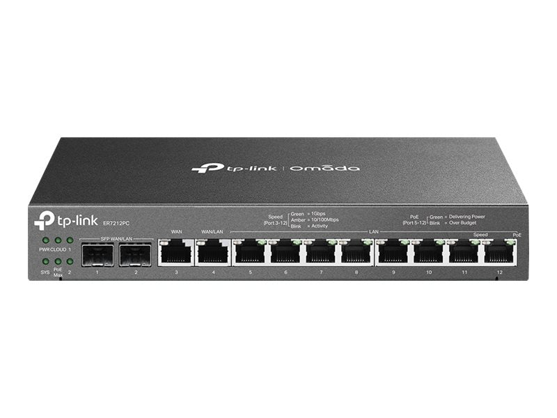 TP-LINK ER7212PC V1 - Router conmutador de 8 puertos - 1GbE
                        
                            
                                 - Puertos WAN: 4 - montaje en pared