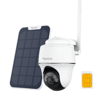 Cámara Reolink 4G LTE Go PT Plus (5MP, blanco) + panel solar (blanco) +tarjeta SIM