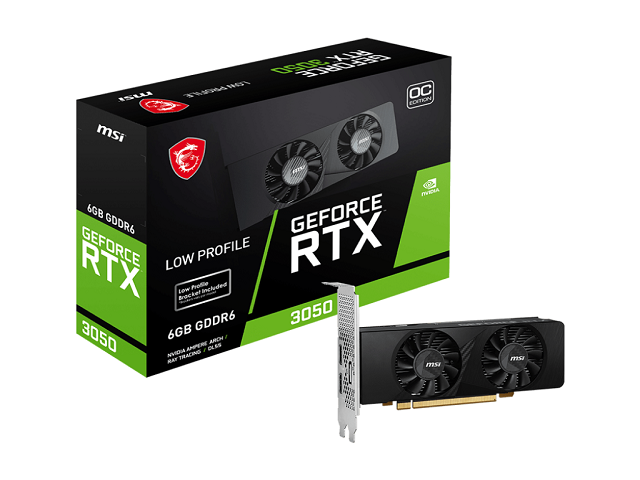 MSI GeForce RTX 3050 LP 6G OC PCI Express 3.0 x16 (x4 mode) NVIDIA