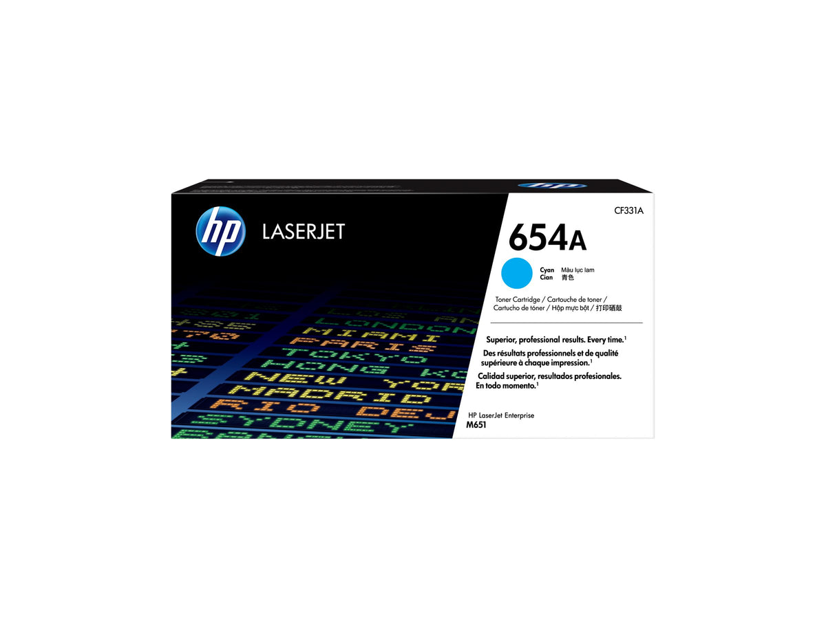 HP 654A Cyan LaserJet Toner Cartridge original