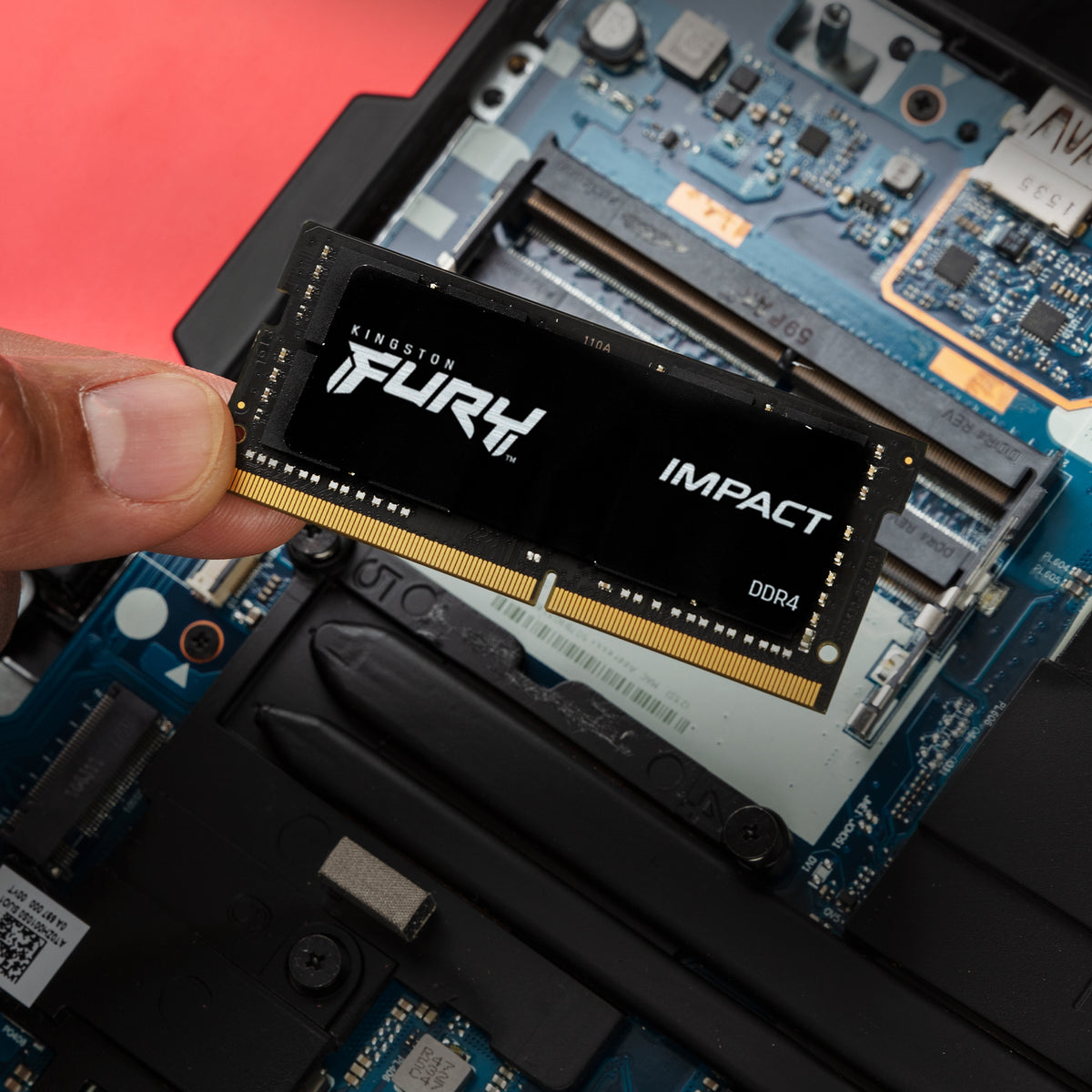 Memoria RAM Kingston Fury Impact 64 GB DDR4 3200 MT/s SO-DIMM para laptop kit de 2 (KF432S20IBK2/64)