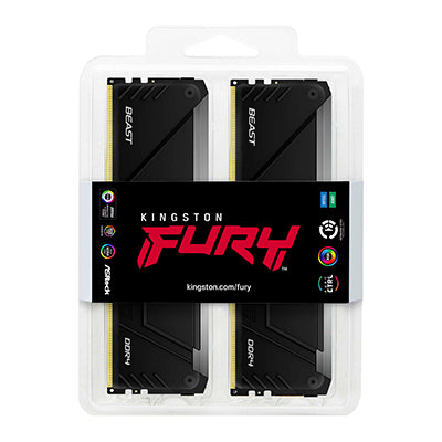 Memoria RAM Kingston Fury Beast 64 GB DDR4 3600 MT/s DIMM para PC kit de 4 (KF436C18BB2AK4/64)